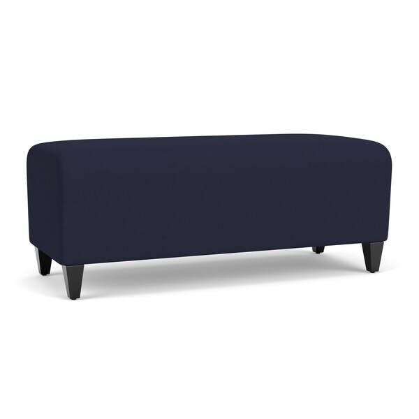 Lesro Siena Lounge Reception Loveseat Bench, Black, OH Navy Upholstery SN6001 - main